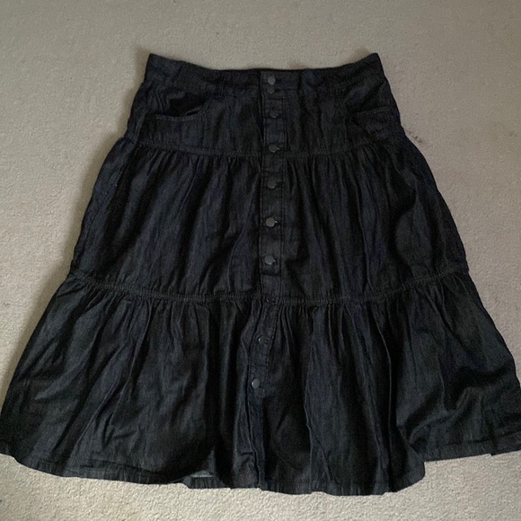 Maxi length black jean skirt - Picture 1 of 1